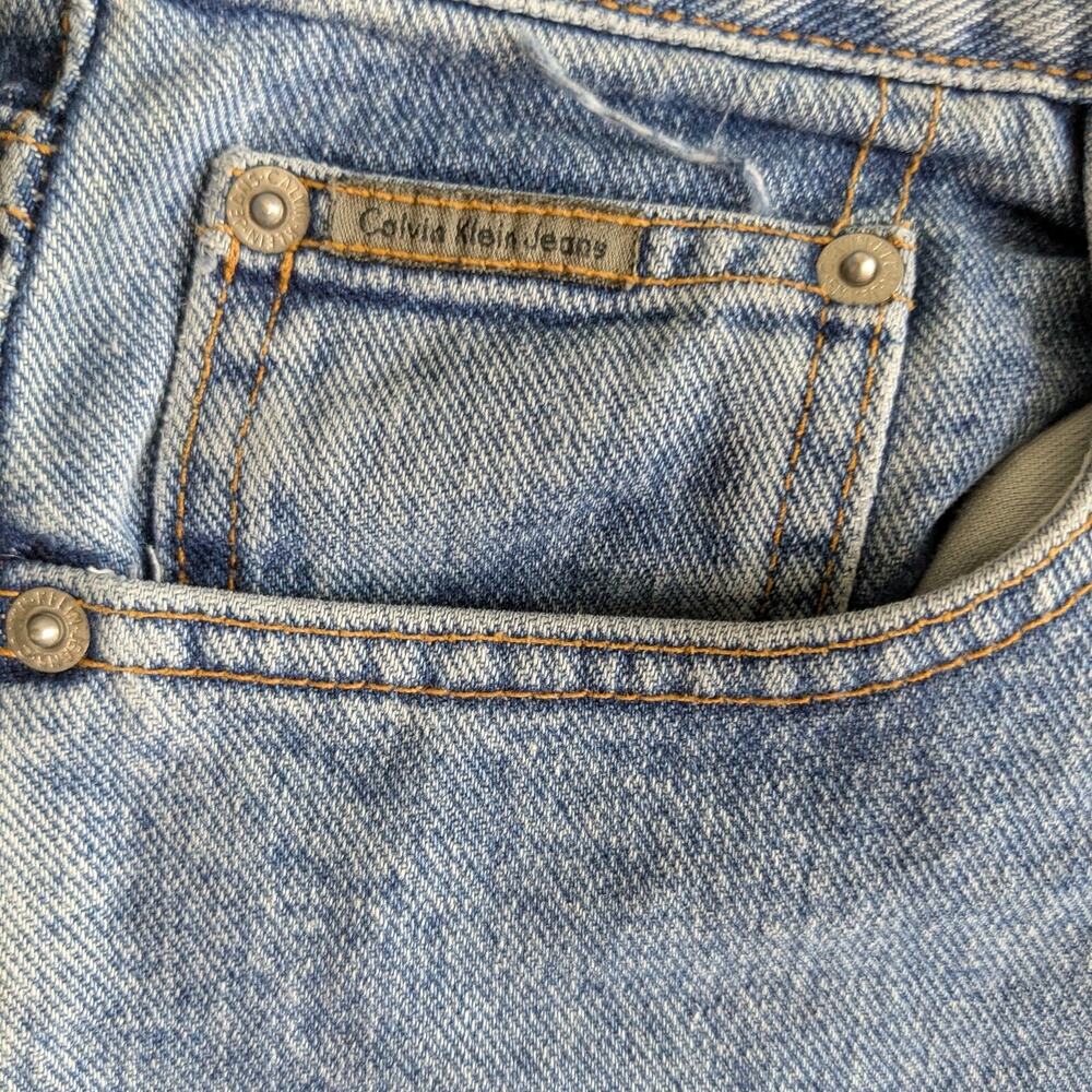 Calvin Klein Jeans 12 Blue Vintage 90s Y2K Boot Cut Straight 100% Cotton Denim - Picture 5 of 14